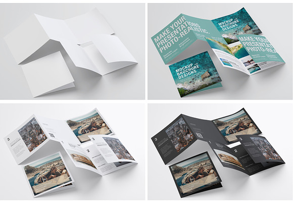 Square Trifold Brochure Mockup 06 in Print Mockups - product preview 6