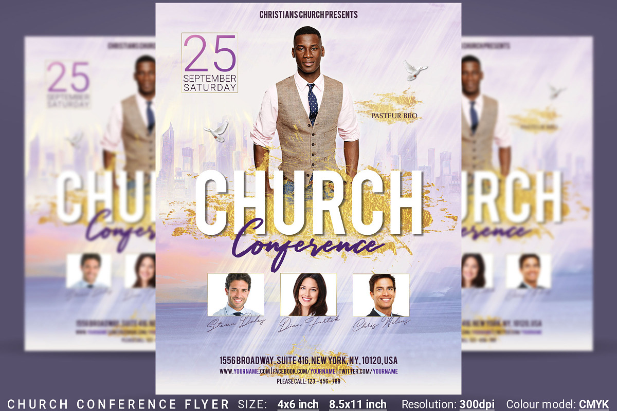 Church Conference Flyer Poster in Flyer Templates - product preview 8