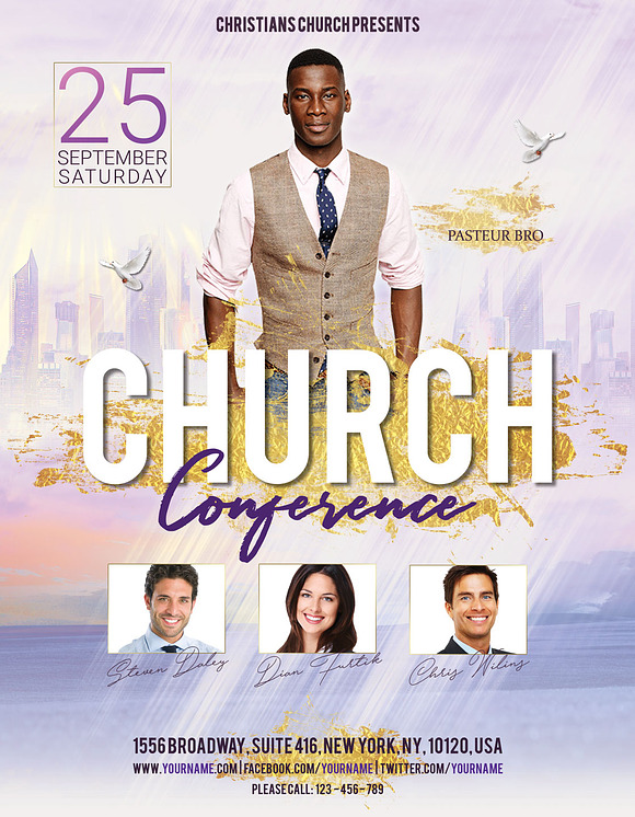 Church Conference Flyer Poster in Flyer Templates - product preview 2