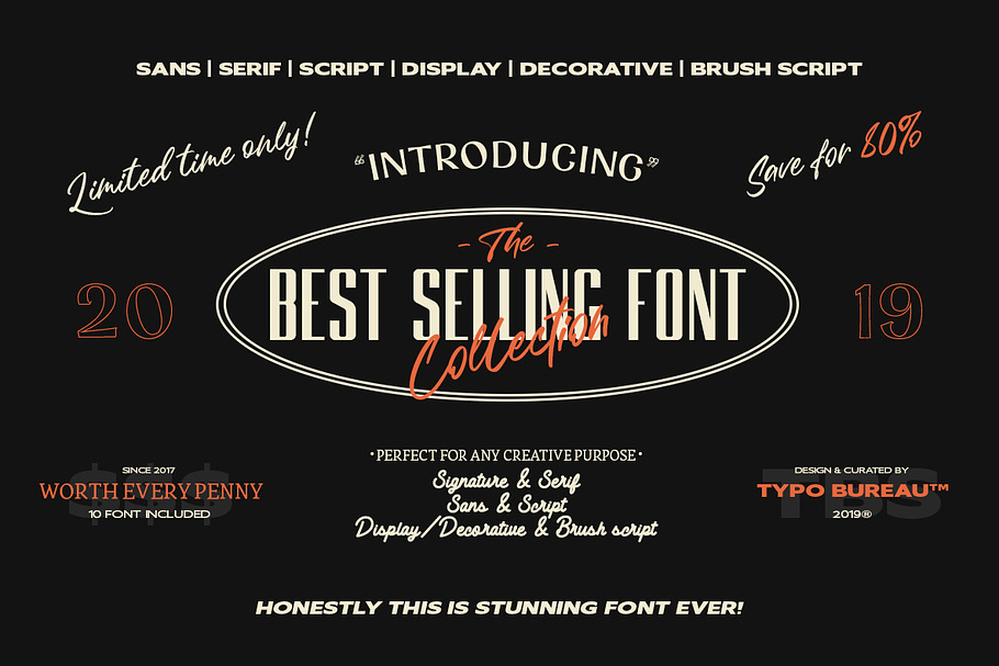 80% | Best selling font collection in Display Fonts - product preview 8