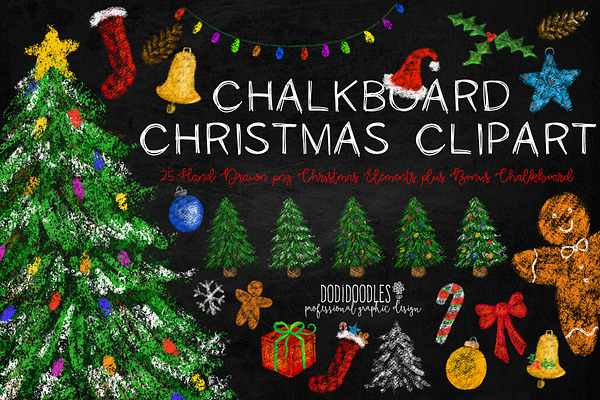 Christmas Chalkboard Clipart
