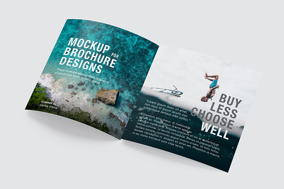 Square Trifold Brochure Mockups in Print Mockups - product preview 22