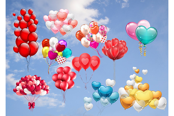 45 Romantic Balloons Overlays in Objects - product preview 4