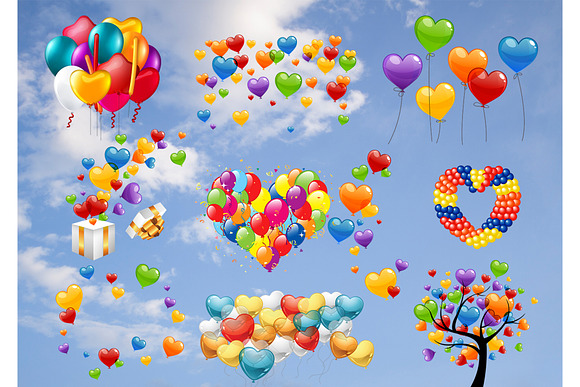 45 Romantic Balloons Overlays in Objects - product preview 5