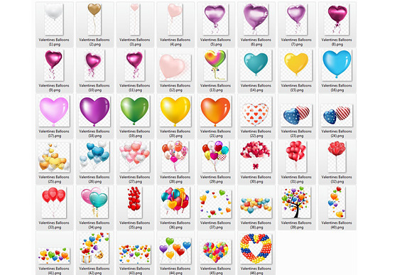 45 Romantic Balloons Overlays in Objects - product preview 6