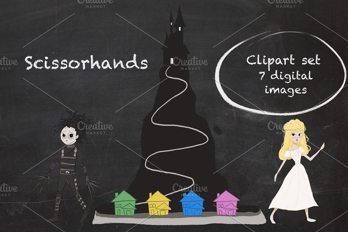 Scissorhands clip set in Illustrations - product preview 8