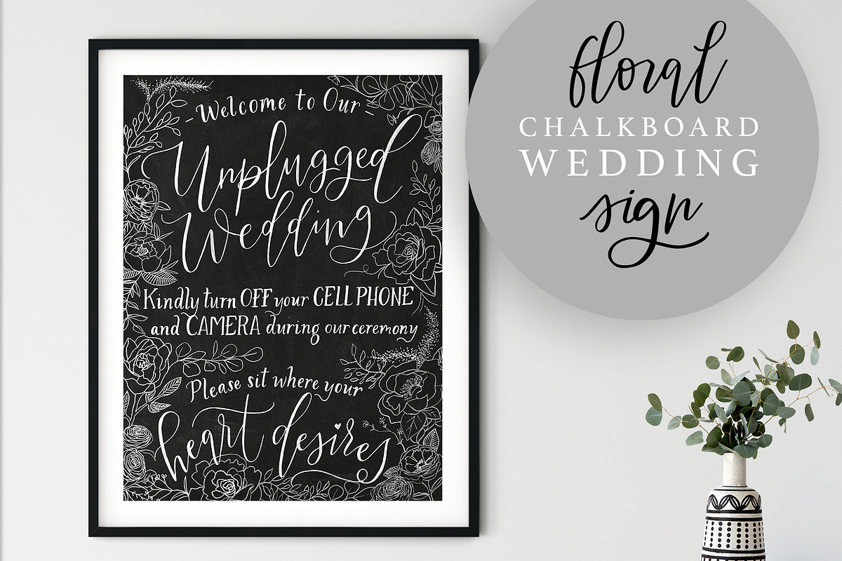 Unplugged Wedding Sign in Wedding Templates - product preview 8