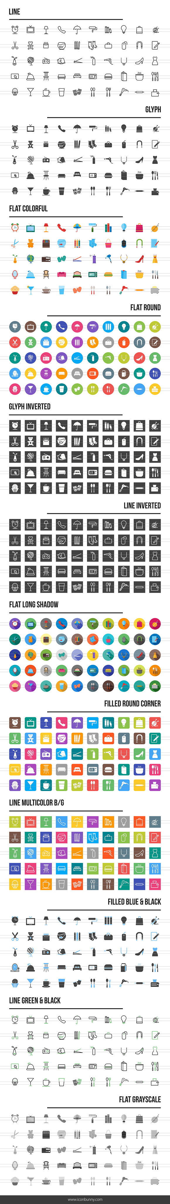 600 Household Objects Icons in Graphics - product preview 1