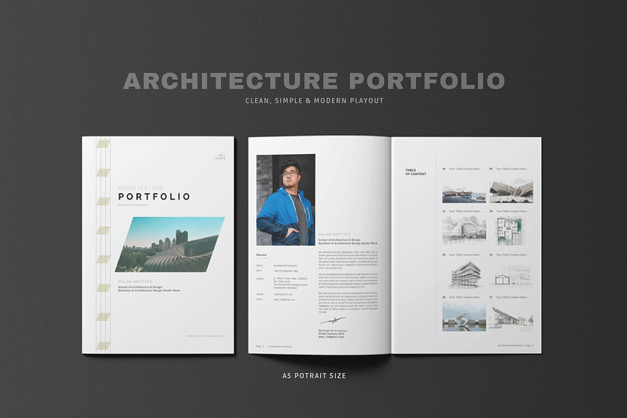 A5 Architecture Portfolio in Brochure Templates - product preview 8