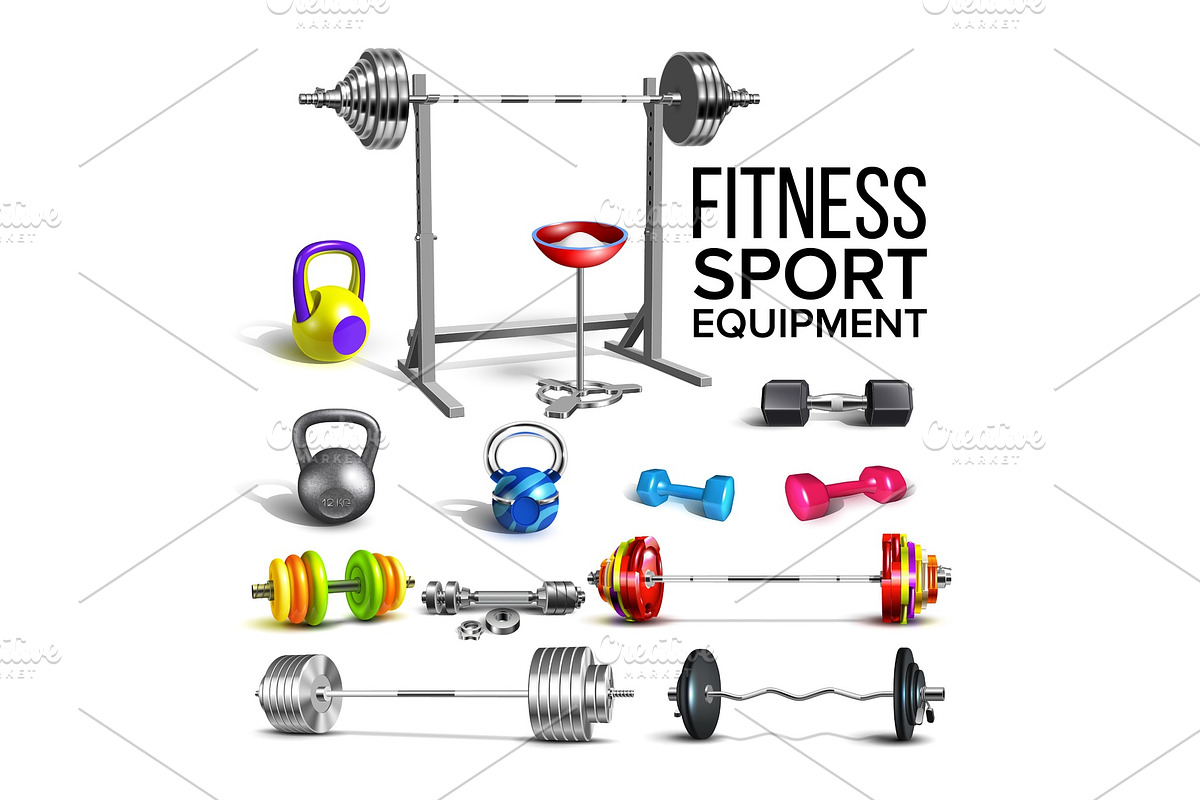 Barbells, Kettlebells And Dumbbells in Illustrations - product preview 8