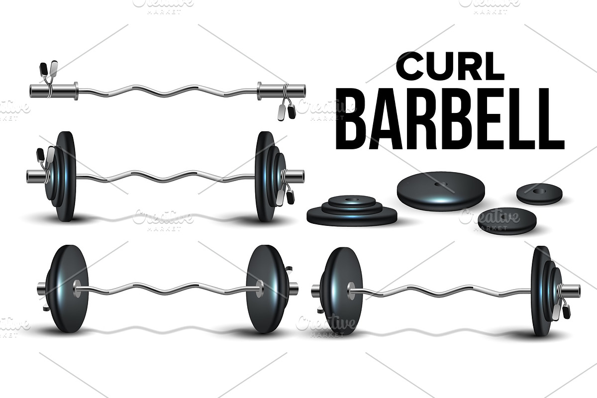 Curl Barbell Lifting Collapsible Kit in Illustrations - product preview 8