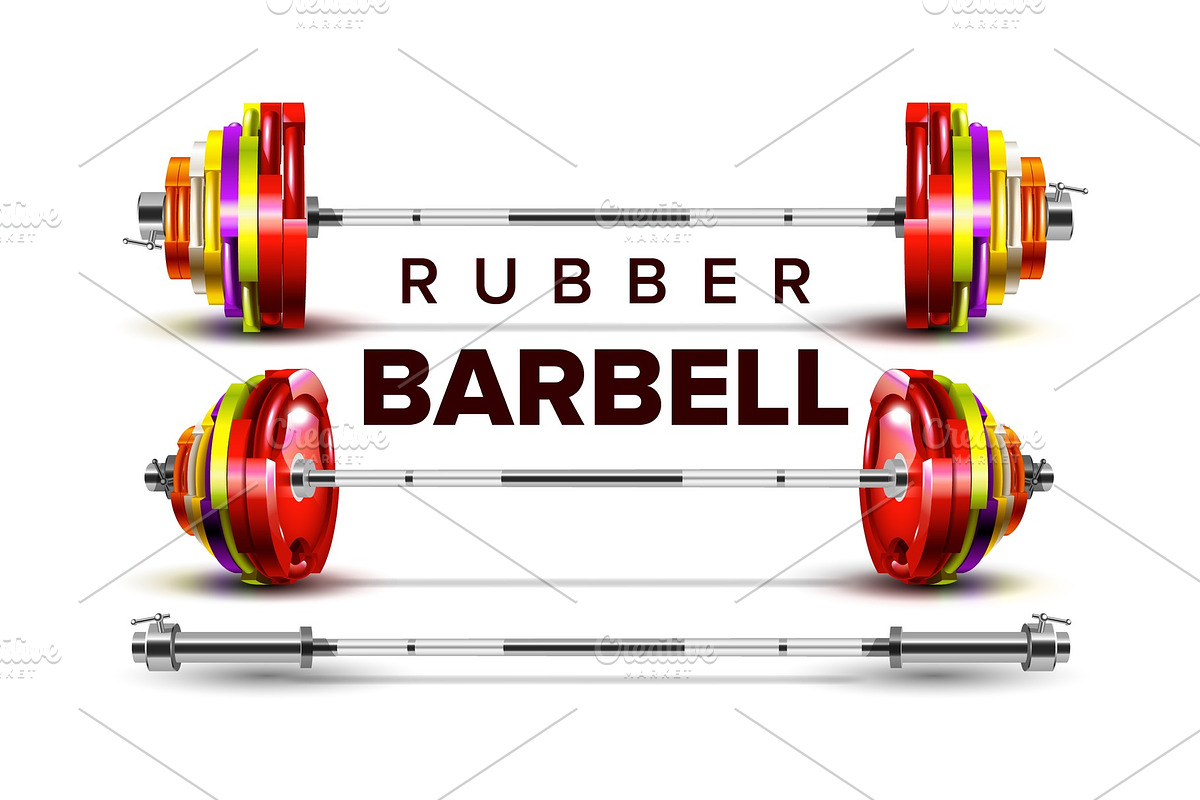Rubber Barbell Lifting Collapsible in Illustrations - product preview 8