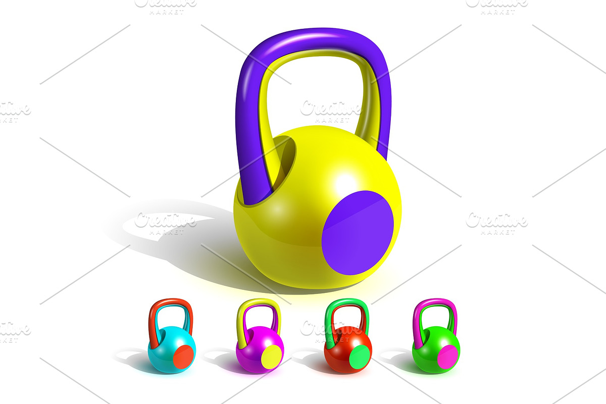 Kettlebell In Funny Multicolored in Illustrations - product preview 8