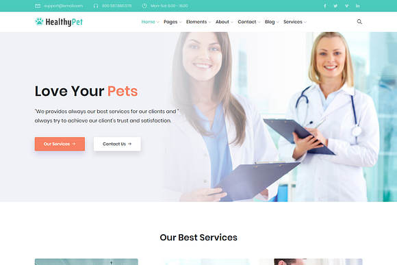 HealthyPet - Pet Care HTML Template in Bootstrap Themes - product preview 2