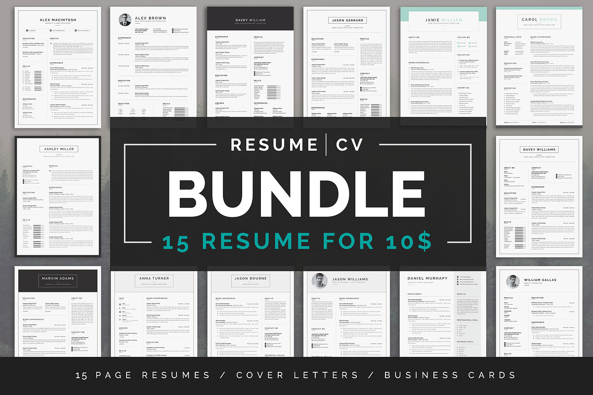 RESUME/CV TEMPLATE | PREMIUM BUNDLE in Resume Templates - product preview 8