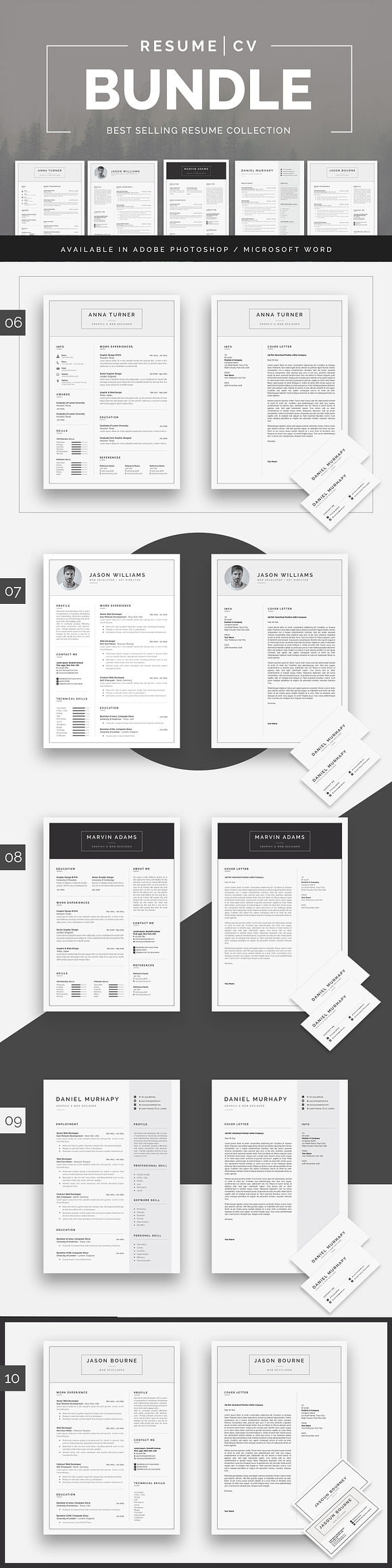 RESUME/CV TEMPLATE | PREMIUM BUNDLE in Resume Templates - product preview 4