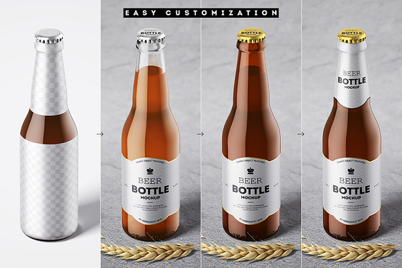 Beer Bottle Mockup Set in Product Mockups - product preview 3
