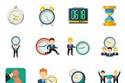 Successful time management icons