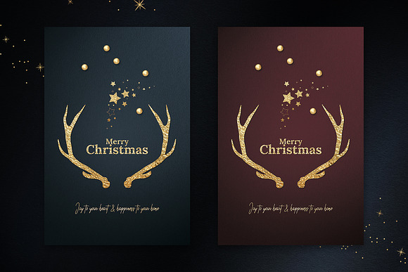 8 Gold Foil Christmas Cards in Card Templates - product preview 4