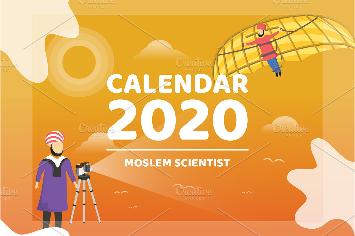 2020 Calendar - Muslim Scientist in Stationery Templates - product preview 8