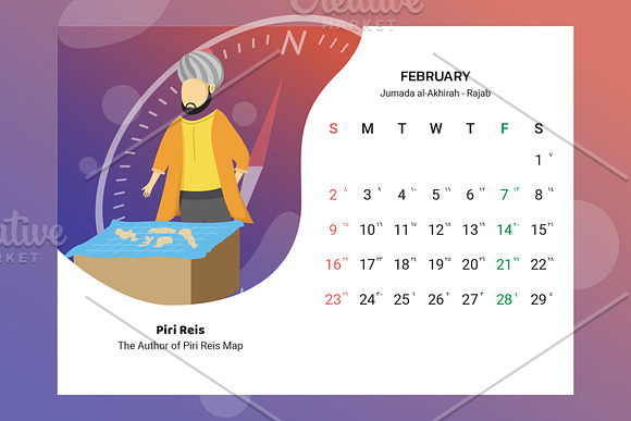 2020 Calendar - Muslim Scientist in Stationery Templates - product preview 2