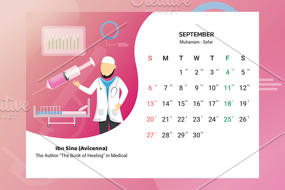 2020 Calendar - Muslim Scientist in Stationery Templates - product preview 9