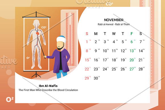 2020 Calendar - Muslim Scientist in Stationery Templates - product preview 11