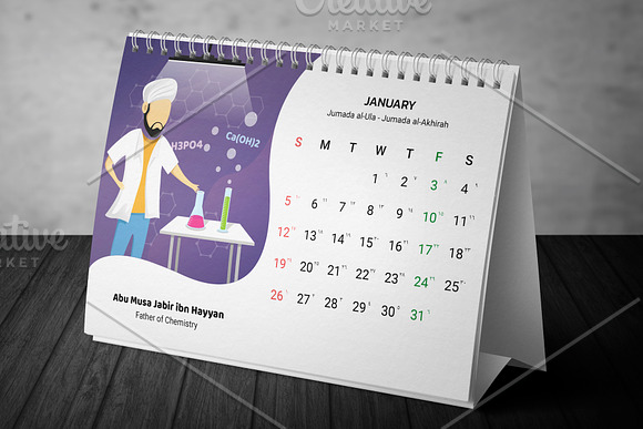 2020 Calendar - Muslim Scientist in Stationery Templates - product preview 14