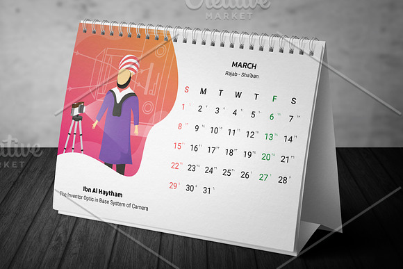2020 Calendar - Muslim Scientist in Stationery Templates - product preview 16