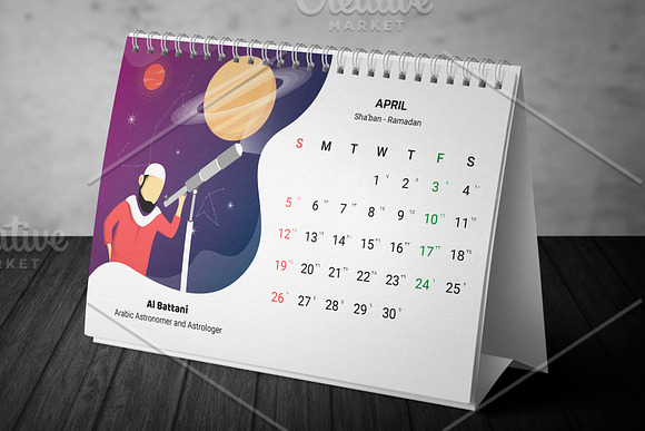 2020 Calendar - Muslim Scientist in Stationery Templates - product preview 17