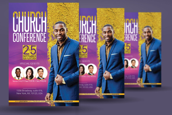 Church Conference Flyer Poster in Flyer Templates - product preview 1