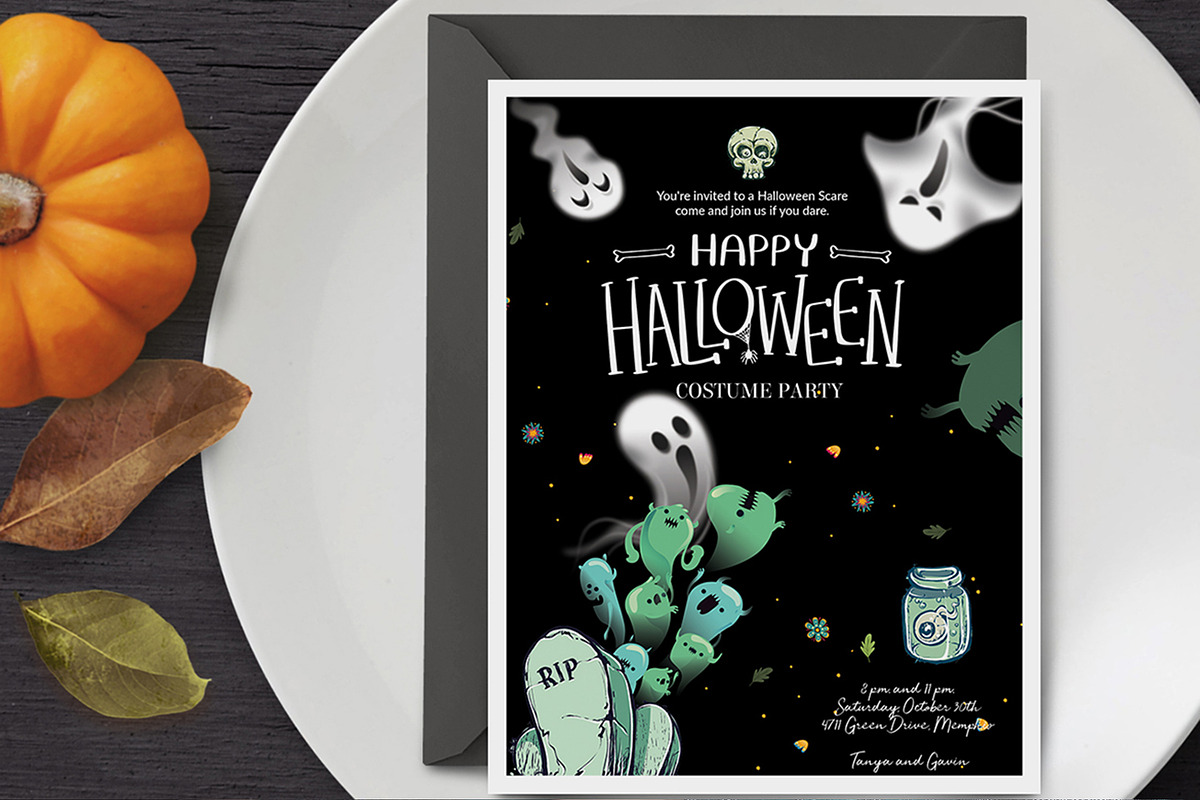 Halloween party Invitation Card in Flyer Templates - product preview 8