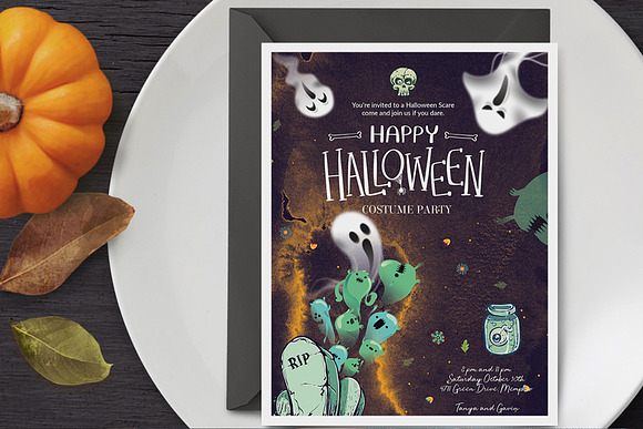 Halloween party Invitation Card in Flyer Templates - product preview 4