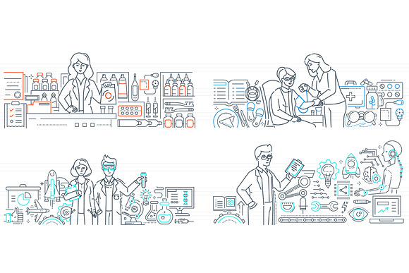 Medicine Line Illustrations Bundle in Web Elements - product preview 11