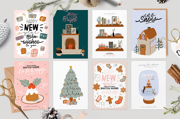 Christmas interior & lettering in Illustrations - product preview 9