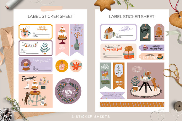 Christmas interior & lettering in Illustrations - product preview 11