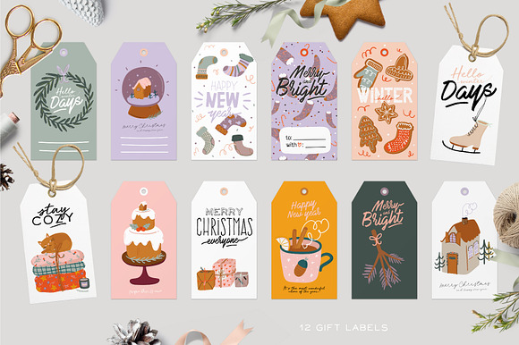 Christmas interior & lettering in Illustrations - product preview 12
