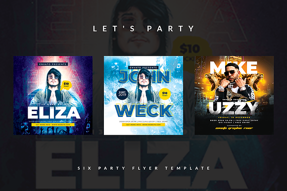 Six Party Flyer Templates in Flyer Templates - product preview 2