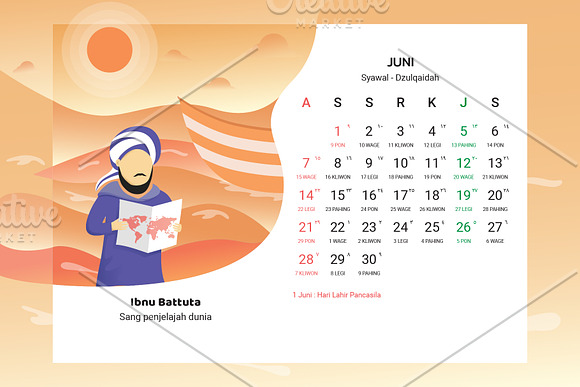 2020 Calendar - Muslim Scientist in Stationery Templates - product preview 32