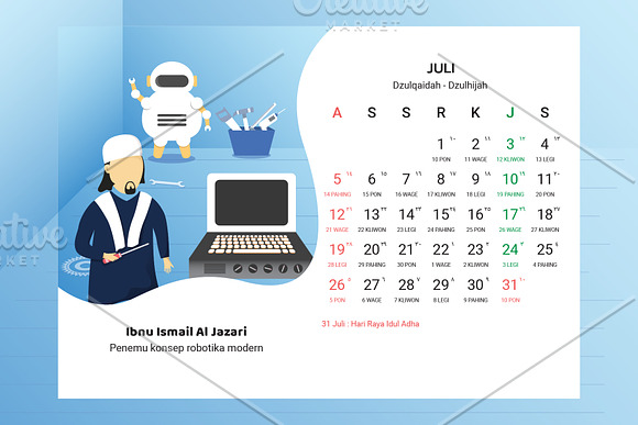 2020 Calendar - Muslim Scientist in Stationery Templates - product preview 33
