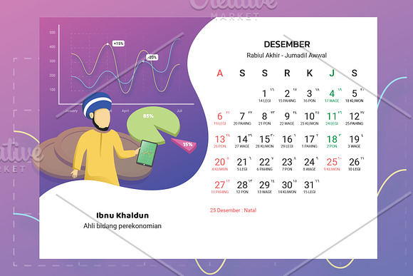2020 Calendar - Muslim Scientist in Stationery Templates - product preview 38