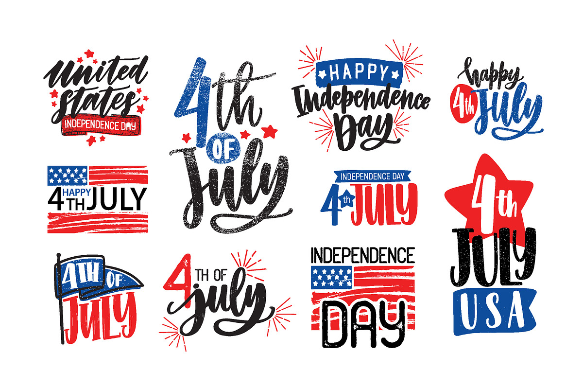 Independence day lettering set in Objects - product preview 8