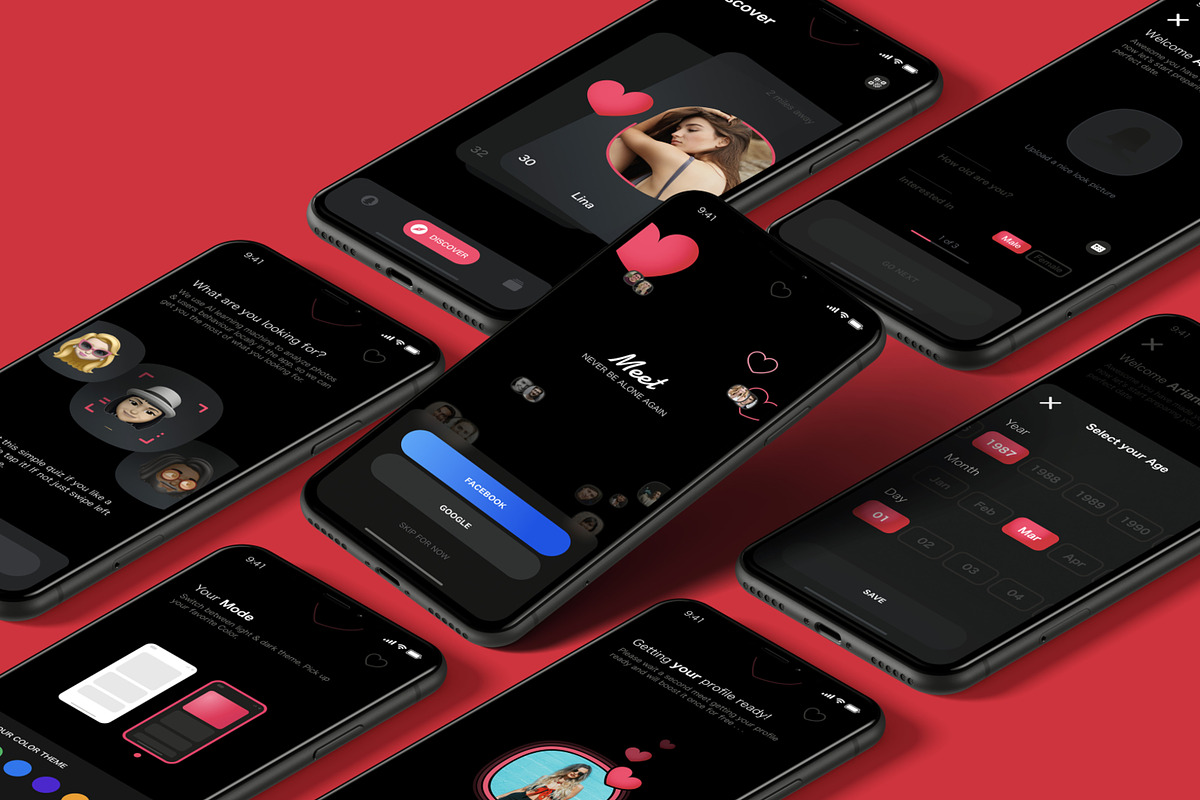 Meet dating - iOS App in UI Kits and Libraries - product preview 8