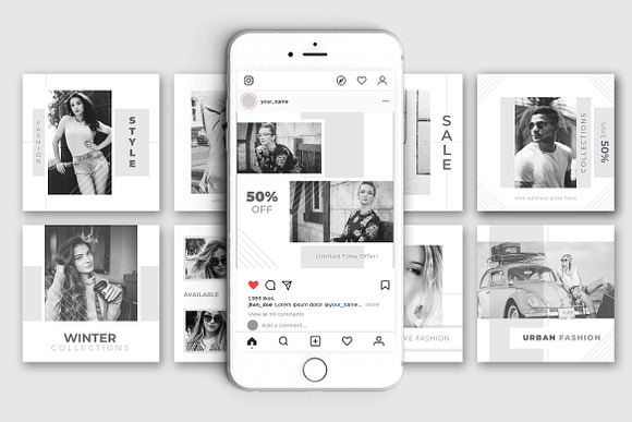 Fashion Sale Social Media Pack in Instagram Templates - product preview 1
