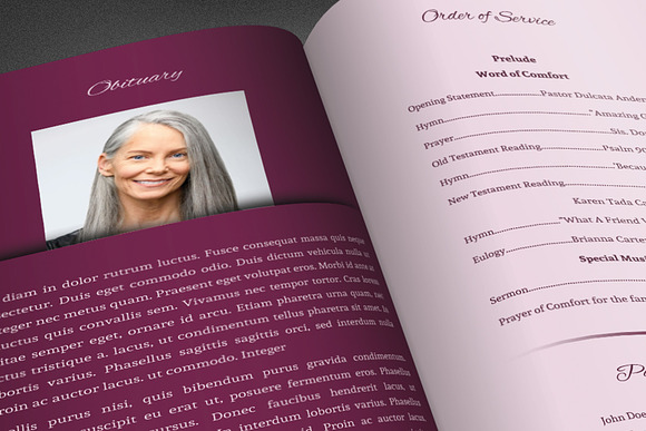 Sugar Plum Funeral Program Template in Brochure Templates - product preview 8