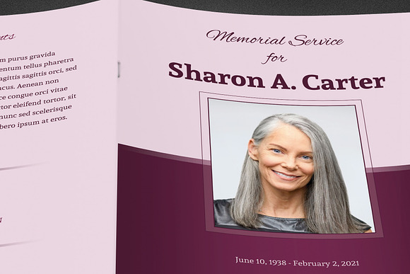 Sugar Plum Funeral Program Template in Brochure Templates - product preview 9