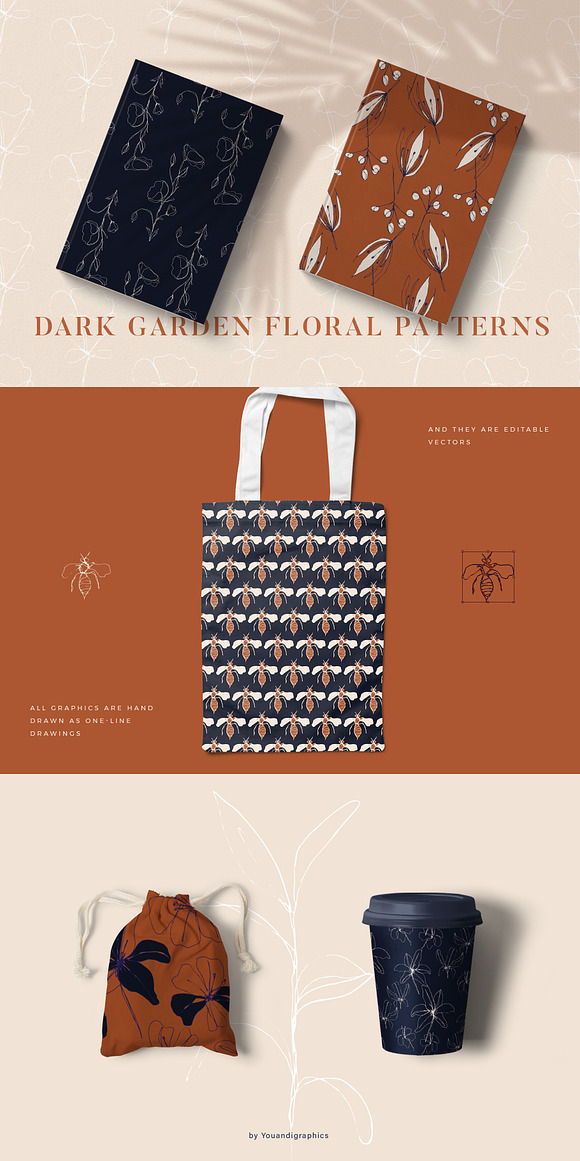 Dark Garden Floral Patterns in Patterns - product preview 3