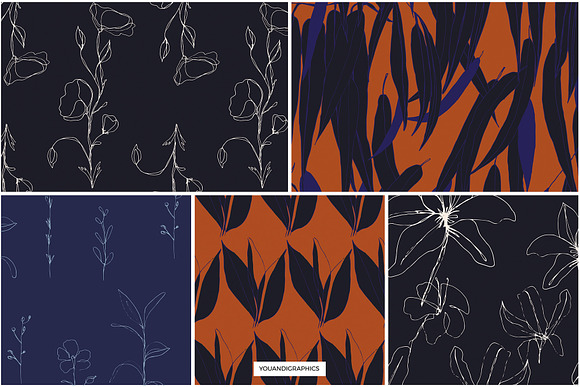 Dark Garden Floral Patterns in Patterns - product preview 6