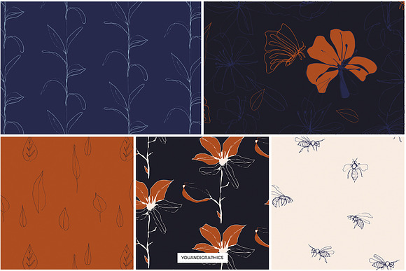 Dark Garden Floral Patterns in Patterns - product preview 7