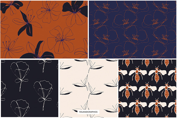 Dark Garden Floral Patterns in Patterns - product preview 9